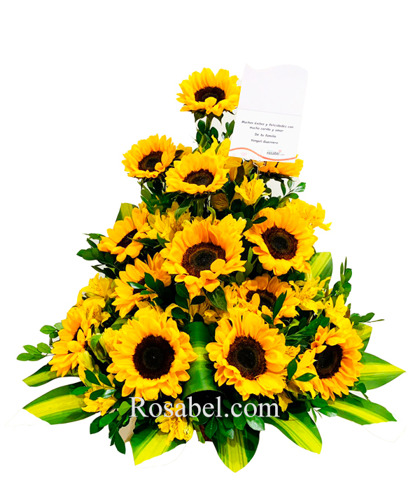 Arreglo Floral de 12 Girasoles