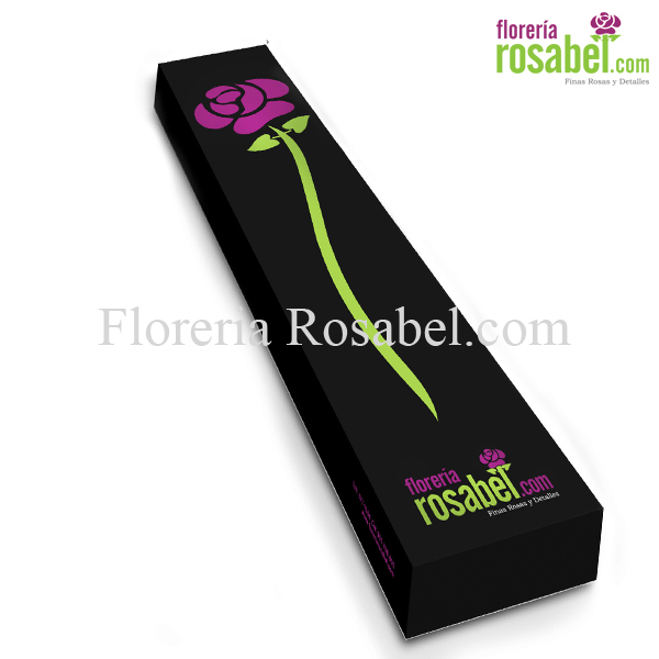 Caja Negra con 3 rosas azules