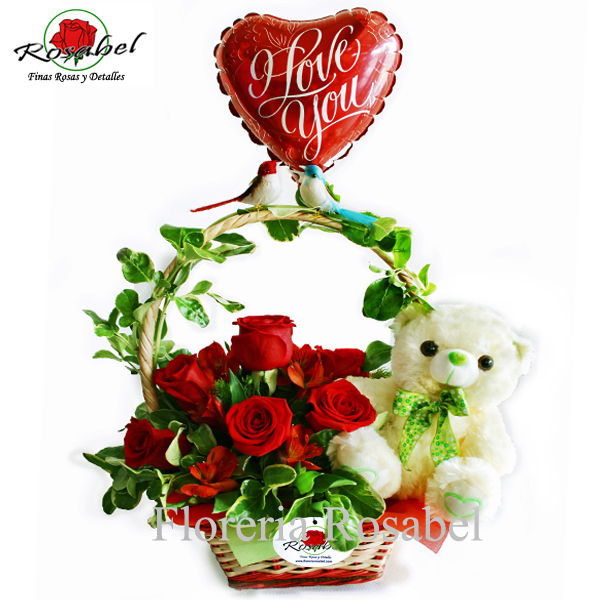 Canasta de Rosas Amor San Valentin
