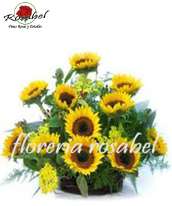 Canasta floral de Girasoles