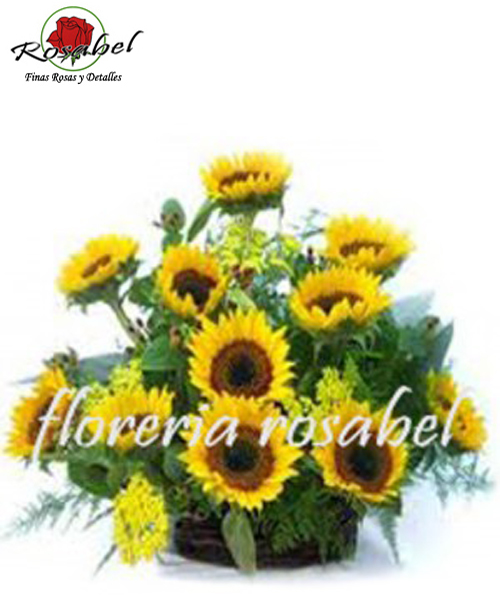 Canasta floral de Girasoles