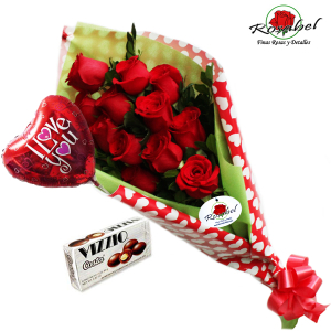 Ramo de rosas corazon